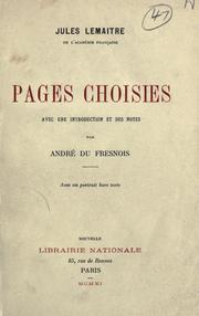 Cover of: Pages choisies, avec une introduction et des notes