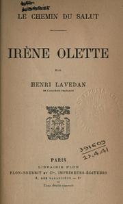 Cover of: Irène Olette.