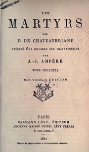 Cover of: Les martyrs by François-René de Chateaubriand