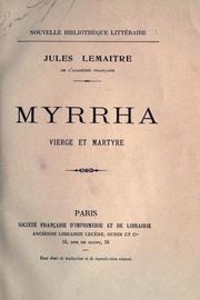 Cover of: Myrrha, vierge et martyre.