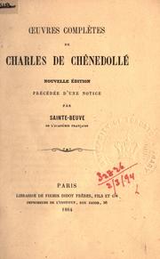Cover of: Oeuvres complètes.: Nouv. éd. précédée d'une notice par Sainte-Beuve.