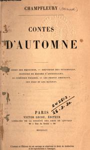 Cover of: Contes d'automne [par] Champfleury.