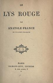 Cover of: Le lys rouge.