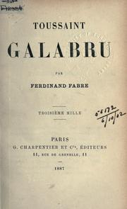 Cover of: Toussaint Galabru.