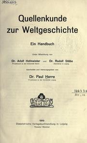 Cover of: Quellenkunde zur Weltgeschichte by Paul Herre