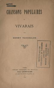Cover of: Chansons populaires du Vivarais.