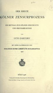 Der erste Kölner Zensurprozess by Otto Zaretzky