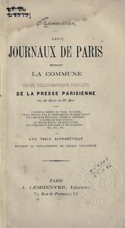 Les journaux de Paris pendant la commune by Jules Lemonnyer