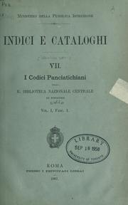 I codici panciatichiani by Florence. Biblioteca nazionale centrale