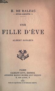 Cover of: fille d'Eve.: Albert Savarus.