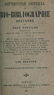 Cover of: Répertoire général de bio-bibliographie bretonne