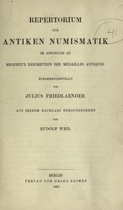 Cover of: Repertorium zur antiken Numismatik im Anschluss an Mionnet's Description des médailles antiques, zusammengestellt von Julius Friedländer by J. Friedlaender