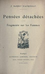 Cover of: Pensées détachées.: Fragments sur les femmes.