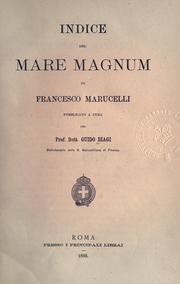 Cover of: Indice del Mare magnum di Francesco Marucelli.