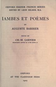 Cover of: Iambes et poèmes by Auguste Barbier