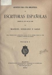 Cover of: Apuntes para una biblioteca de escritoras españolas desde el año 1401 al 1833.