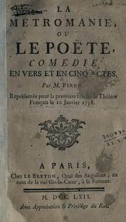 Cover of: La métromanie by Alexis Piron