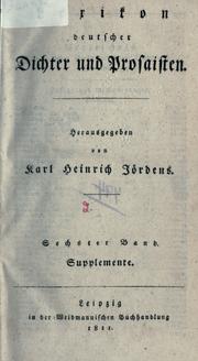 Cover of: Lexikon deutscher Dichter und Prosaisten.