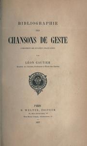 Cover of: Bibliographie des chansons de geste.: (Complément des Épopées françaises)