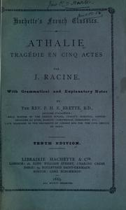 Cover of: Athalie by Jean Racine