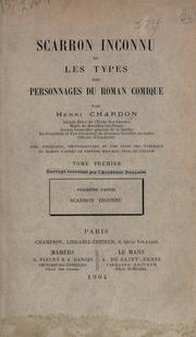 Scarron inconnu, et les types des personnages du Roman comique by Henri Chardon