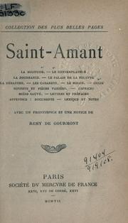 Cover of: Saint-Amant.: Avec un front. et une notice de Remy de Gourmont.