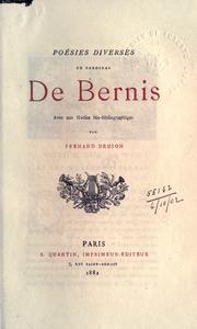 Cover of: Poésies diverses, avec une notice bio-bibliographique par Fernand Drujon.