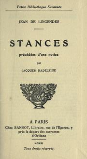 Stances by Jean de Lingendes