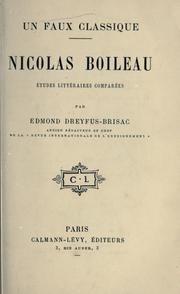 Cover of: faux classique.: Nicolas Boileau: études littéraires, comparées.