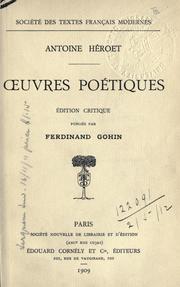 Cover of: Oeuvres poétiques choisies et précédées d'une introduction par G. Michaut.
