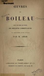 Cover of: Oeuvres by Boileau