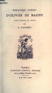 Cover of: Dernières poésies.: Avec notice et index par E. Courbet.