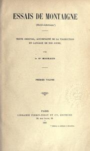 Cover of: Essais de Montaigne (self-édition)  Texte original, accompagné de la traduction en langage de nos jours