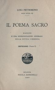 Cover of: poema sacro, saggio d'una interpretazione generale della Divina commedia.: Inferno.