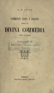 Cover of: Commento edito e inedito sopra la Divina Commedia: (testo di lingua)