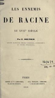 Cover of: ennemis de Racine au 17è siècle.