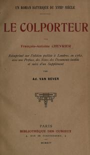 Cover of: colporteur: un roman satyrique du XVIIIe siècle