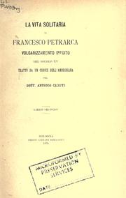 Cover of: La vita solitaria by Francesco Petrarca