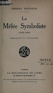 Cover of: mêlée symboliste: portraits et souvenirs.