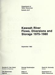 Cover of: Kaweah river: flows, diversions and storage, 1975-1980.