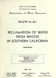 Cover of: Reclamation of water from wastes in southern California by California. Dept. of Water Resources.