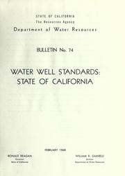 Cover of: Water well standards: State of California.