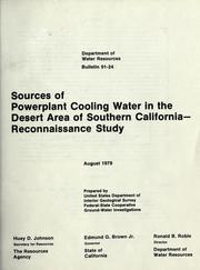 Cover of: Sources of powerplant cooling water in the desert area of southern California: reconnaissance study