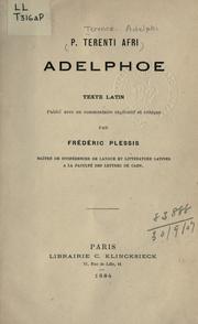 Cover of: Adelphoe by Publius Terentius Afer