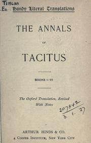 Cover of: Annals, Books I-VI
