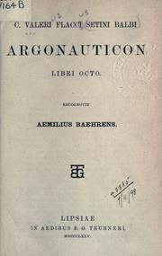 Cover of: Argonauticon libri octo by Gaius Valerius Flaccus, Gaius Valerius Flaccus