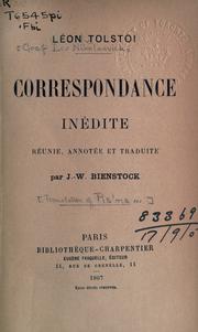 Cover of: Correspondance inédite by Lev Nikolaevič Tolstoy