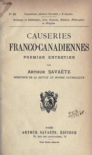 Cover of: Causeries franco-canadiennes: premier entretien.