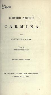 Cover of: Carmina by Ovid