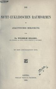 Cover of: nicht-euklidischen Raumformen in analytischer Behandlung.